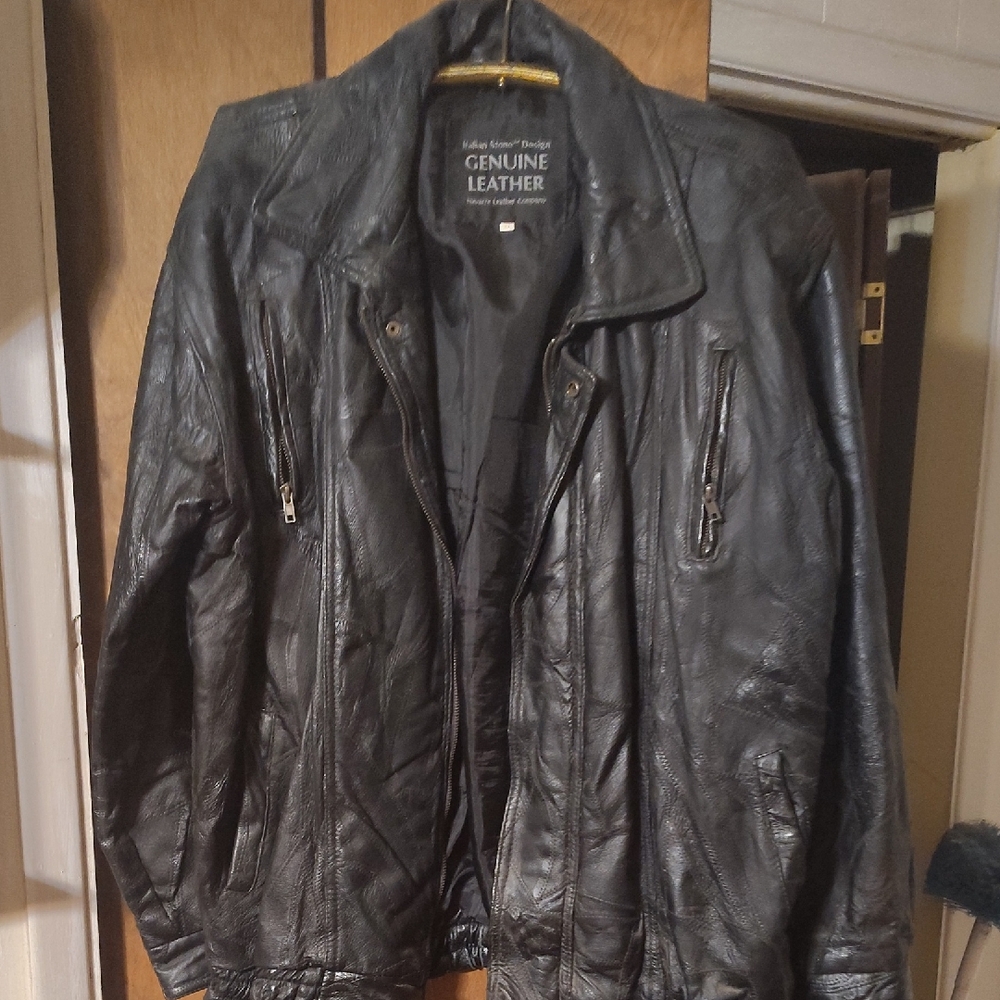 Genuine Merchandise Black Leather Bomber Jacket